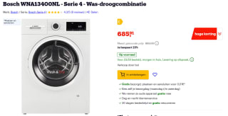 Bosch serie 4 WNA13400NL was-droogcombinatie voor €685,91 bij Bol