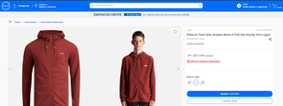 Polerón Lippi Teen Boy Stripes Nano-F Full Zip Hoody Vino por $20.490