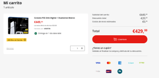 Consola PS5 Slim Digital + 2 dual sense por solo 432,65€