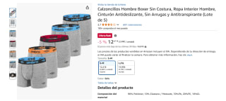 Umbro Calzoncillos Hombre Boxer Sin Costura por 12,41€