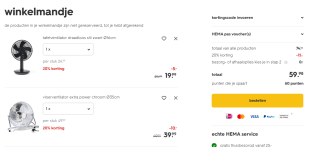 20% korting op alle ventilatoren bij de HEMA