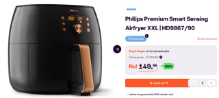 Philips Airfryer XXL Premium HD9867/90 voor €149,95 bij Ibood