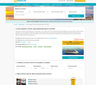 Crucero de 3 días por el Mediterráneo Cuota Tasas y Pensión Completa Desde Barcelona desde 99€