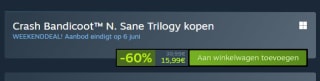 Crash Bandicoot N. Sane Trilogy voor €15,99 via Steam