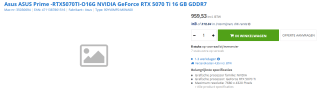 ASUS Prime GeForce RTX 5070 Ti 16GB GDDR7 OC Edition videokaart voor €959,53 bij Max ICT