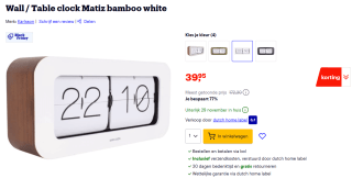 Matiz bamboo wand-/tafelklok voor €39,95 bij Bol