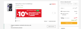 Nothing Phone (1) 5G 6,5'' de 8GB/256GB por 314,10€