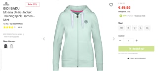 BIDI BADU Sweater met rits voor €49,95 bij Tennispoint