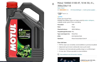 Motorolie MOTUL 5100 10W30 4L voor €38,98 bij Amazon