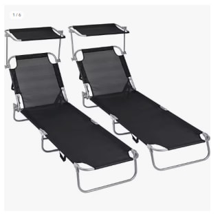 Pack de 2 Tumbonas con Parasol Plegables por 50.75€ (Cuenta Nueva 38.75€)