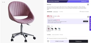 Silla de Tocador de Terciopelo por 65,71€ (53,71€ cuenta nueva)