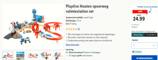 Playtive Houten spoorweg ruimtestation set 67-delig voor €24,99 in de Lidl webshop