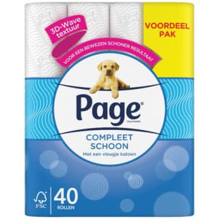 Page toiletpapier - 40 rollen - Compleet Schoon wc papier voor €10 bij Poiesz-supermarkten