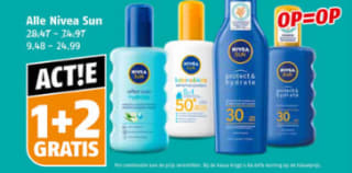 1+2 gratis op alle Nivea Sun bij Poiesz