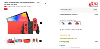 Consola Nintendo Switch OLED Edición Rojo Super Mario por 279,20€