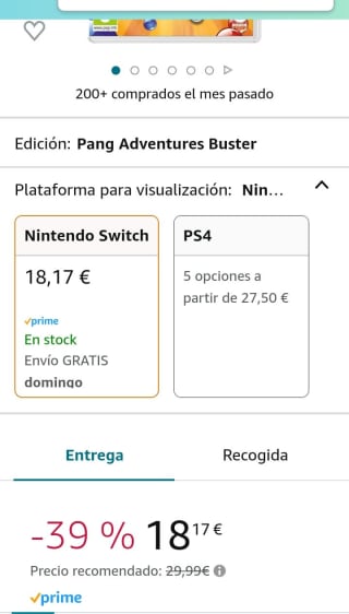Pang Adventures Buster Edition Nintendo Switch 18,17€.