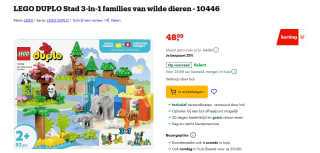 LEGO Duplo 3-in-1 Families van Wilde Dieren voor €48,99 bij Bol