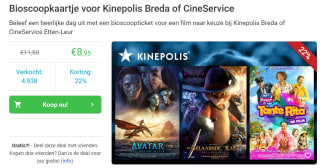 Bioscoopkaartje voor Kinepolis Breda of CineService voor € 8,95 via SocialDeal