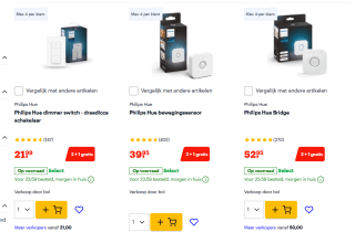 2+1 gratis op alles van Philips Hue bij Bol