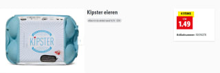 6 Kipster-eieren voor 1,49 bij de Lidl
