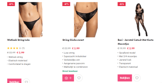 Diverse dames lingerie voor €2,99 per stuk bij EasyToys