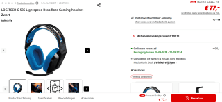 LOGITECH G 535 Lightspeed Draadloze Gaming-headset - Zwart voor €77 bij de MediaMarkt