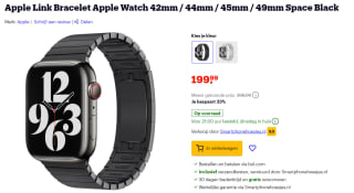 Apple Link Bracelet Apple Watch 42mm / 44mm / 45mm / 49mm Space Black voor €199,99 bij Bol.com