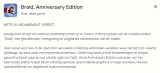 Gratis Braid Anniversary Edition voor Netflix abonnees