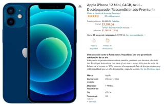 iPhone 12 Mini 64GB Reacondicionado a $7,191 en Amazon