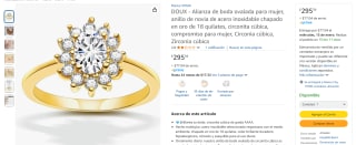Alianza de Boda Ovalada DOUX Anillo por $295 | Descuento Amazon