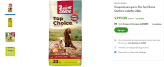 Croquetas marca Top choice por $399 en Bodega Aurrera