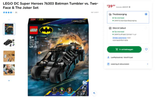 LEGO DC Super Heroes 76303 Christopher Nolan's The Dark Knight Batman Tumbler vs. Two-Face & The Joker voor €39,99 bij Smythstoys