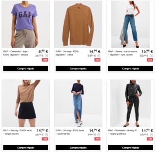 Oferta hasta 80% descuento en la marca GAP precios d elocura