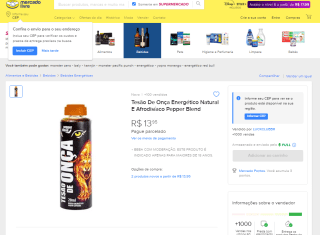 Energético E Afrodisíaco Tesão De Onça da Pepper Blend - R$ 13,95