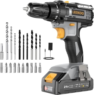 Taladro Atornillador Electrico 21V con Batería 2.0Ah, LED Luz, 20 Accesorios por 27,97€