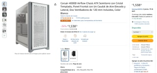 Corsair 4000D Airflow Chasis ATX por $1,538 | Descuento Amazon