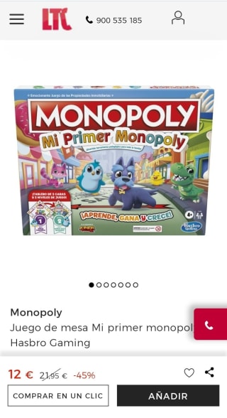 Mi Primer Monopoly por 12€.