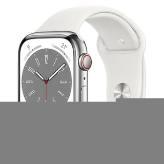 Montre Connectée Apple Watch Series 8 GPS + Cellular Acier Inoxydable Blanc Sport Band 45 mm à 489,30€