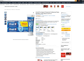 3x2 Oral-B Pro-Expert Protección Profesional Pasta Dentífrica Pack Ahorro 2x75 ml por solo 10,96€