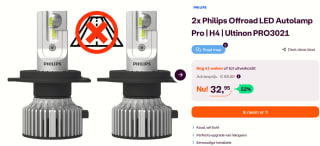 Philips Ultinon Pro3021 Led-autokoplamp (H4), koud wit licht bij 6.000 K, 2 stuks voor €32,95 bij Ibood