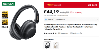 Ugreen Hitune Max5 Hybride Actieve Ruisonderdrukking Hoofdtelefoon voor €44,19 bij Aliexpress