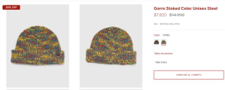 Gorro Stoked Color Unisex Steel por $7.920