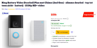 Ring Video Doorbell (2nd Gen) met Chime voor €109 bij Bol