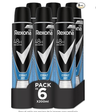 Pack de 6 × 200ml Desodorante REXONA Cobalt Dry Hombre por 10,96€