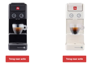 Koffievoordeelshop code voor een gratis illy Y3.3 Koffiemachine bij je bestelling