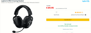 Logitech G PRO X Gaming Headset voor €89,90 bij Alternate