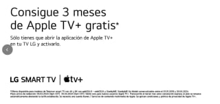 3 meses gratis Apple TV con LG