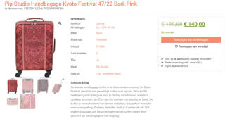 Pip Studio Kyoto Festival 47/22 Dark Pink koffer voor €140 bij Taska lederwaren