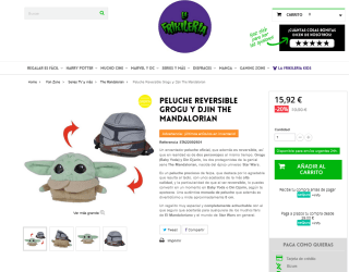 Peluche Reversible Grogu y Djin The Mandalorian por solo 15,92€