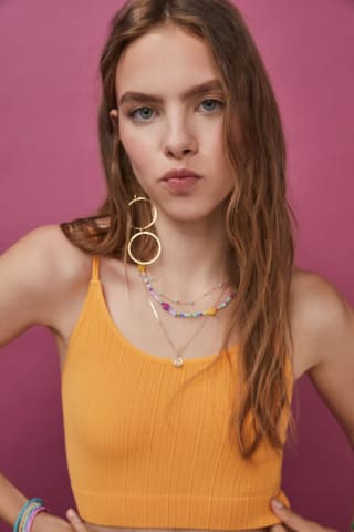 2 Crop top tirante doble seamless naranja para Mujer por 5.98€